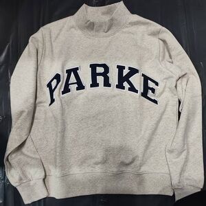 💙🎀Navy Blue and Heather Gray "PARKE" Varsity Sweatshirt Mock Neck